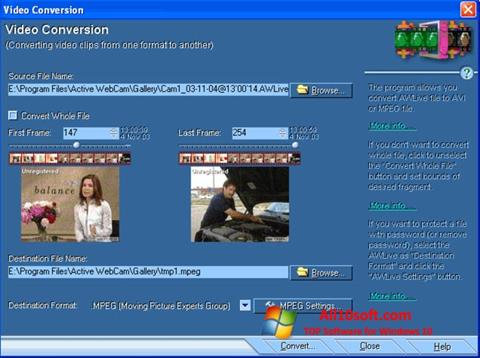 Captură de ecran Active WebCam pentru Windows 10