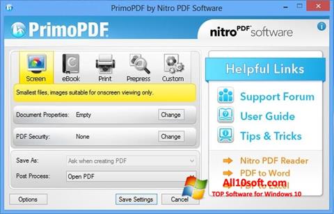 Captură de ecran PrimoPDF pentru Windows 10