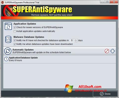 Captură de ecran SUPERAntiSpyware pentru Windows 10