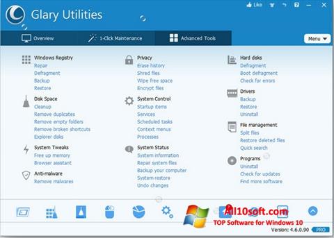 Captură de ecran Glary Utilities Pro pentru Windows 10