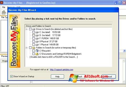 Captură de ecran Recover My Files pentru Windows 10