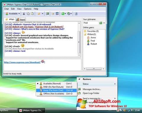 Captură de ecran Vypress Chat pentru Windows 10