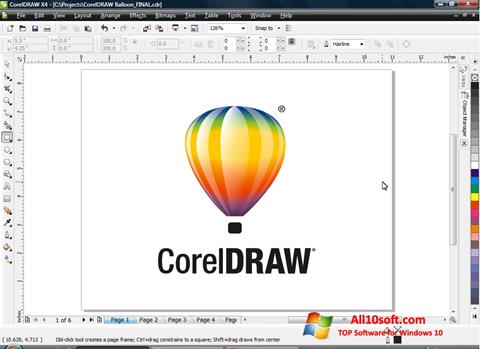 Captură de ecran CorelDRAW pentru Windows 10