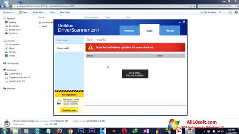 Captură de ecran DriverScanner pentru Windows 10