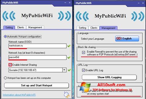 Captură de ecran MyPublicWiFi pentru Windows 10