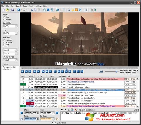 Captură de ecran Subtitle Workshop pentru Windows 10