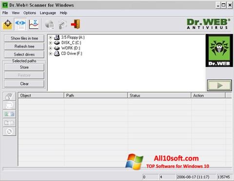 Captură de ecran Dr.Web pentru Windows 10