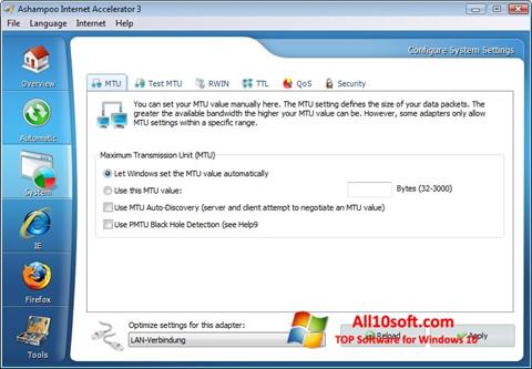 Captură de ecran Ashampoo Internet Accelerator pentru Windows 10