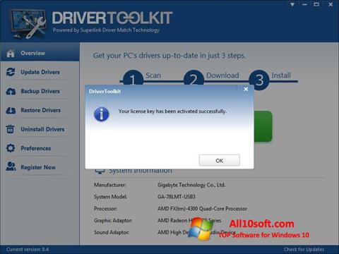 Captură de ecran Driver Toolkit pentru Windows 10