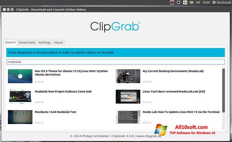 Captură de ecran ClipGrab pentru Windows 10