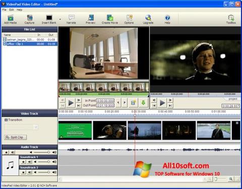 Captură de ecran VideoPad Video Editor pentru Windows 10