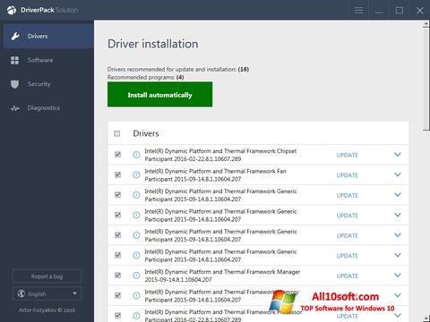 Captură de ecran DriverPack Solution Online pentru Windows 10