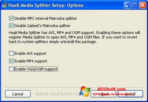 Captură de ecran Haali Media Splitter pentru Windows 10