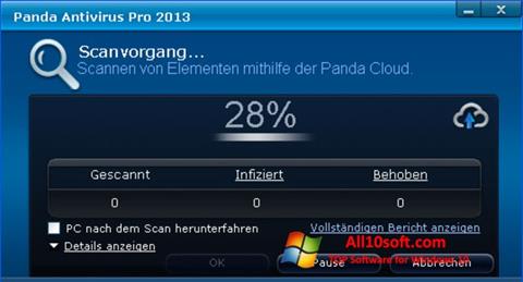 Captură de ecran Panda Antivirus Pro pentru Windows 10