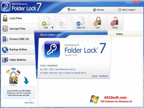 Captură de ecran Folder Lock pentru Windows 10