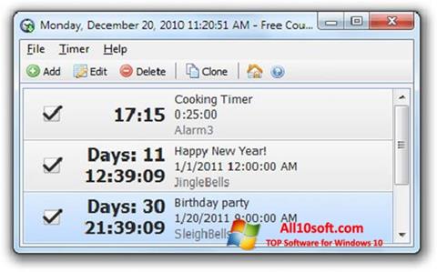 Captură de ecran Free Countdown Timer pentru Windows 10