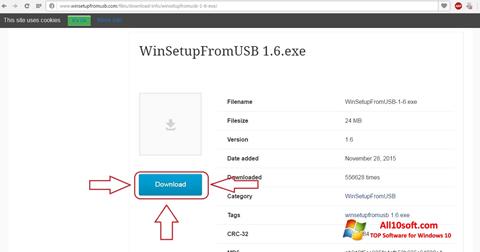 Captură de ecran WinSetupFromUSB pentru Windows 10