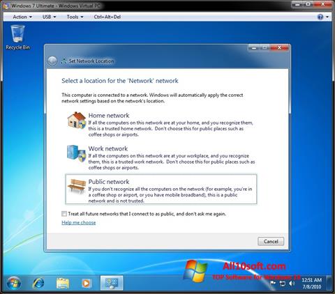 Captură de ecran Windows Virtual PC pentru Windows 10