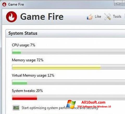 Captură de ecran Game Fire pentru Windows 10