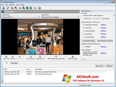 Captură de ecran WebCam Monitor pentru Windows 10
