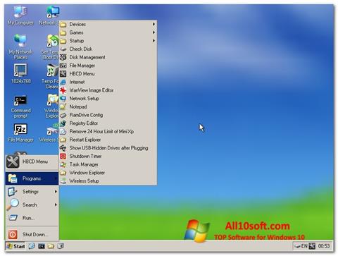 Captură de ecran Hirens Boot CD pentru Windows 10