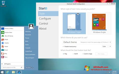 Captură de ecran Start8 pentru Windows 10