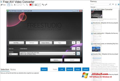 Captură de ecran Free AVI Video Converter pentru Windows 10