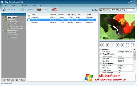 Captură de ecran Any Video Converter pentru Windows 10
