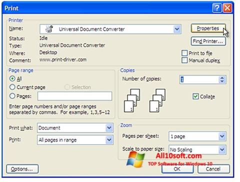 Captură de ecran Universal Document Converter pentru Windows 10