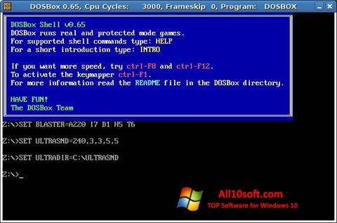 Captură de ecran DOSBox pentru Windows 10