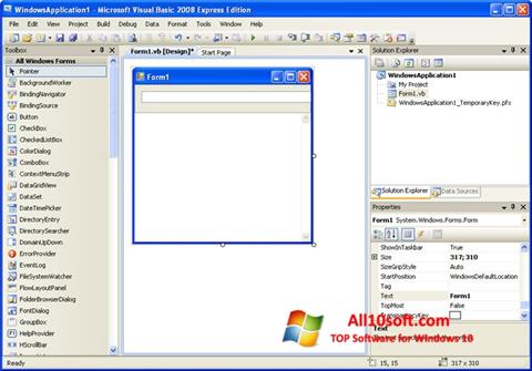 Captură de ecran Microsoft Visual Basic pentru Windows 10