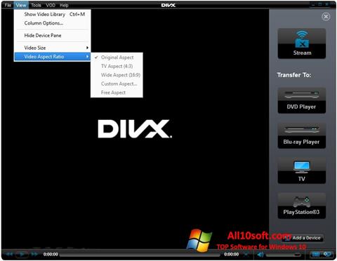 Captură de ecran DivX Player pentru Windows 10