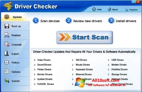 Captură de ecran Driver Checker pentru Windows 10