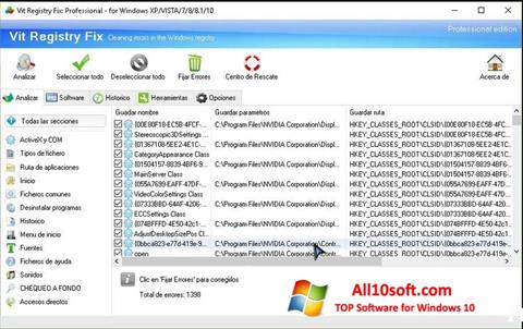Captură de ecran Vit Registry Fix pentru Windows 10
