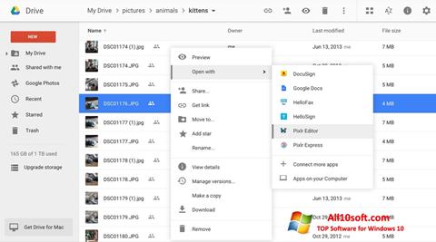 Captură de ecran Google Drive pentru Windows 10