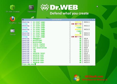 Captură de ecran Dr.Web LiveCD pentru Windows 10