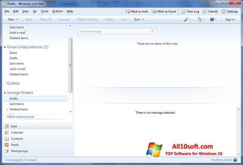 Captură de ecran Windows Live Mail pentru Windows 10