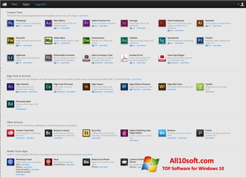 Captură de ecran Adobe Creative Cloud pentru Windows 10