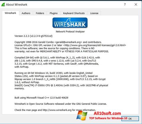 Captură de ecran Wireshark pentru Windows 10