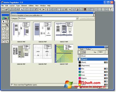 Captură de ecran Adobe PageMaker pentru Windows 10