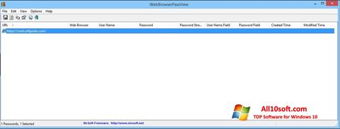 Captură de ecran WebBrowserPassView pentru Windows 10