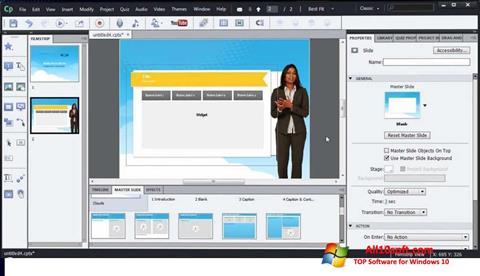 Captură de ecran Adobe Captivate pentru Windows 10