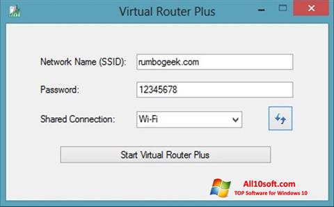 Captură de ecran Virtual Router Plus pentru Windows 10