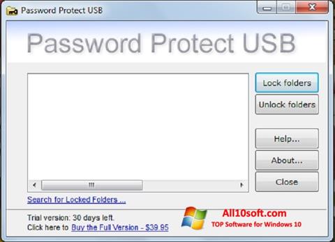 Captură de ecran Password Protect USB pentru Windows 10